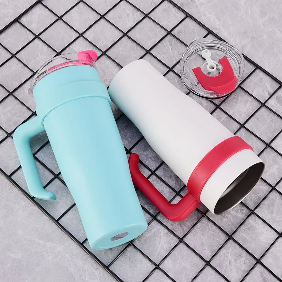 Insulated Coffee Tumblers With Handle And Straw (1200 ML)
