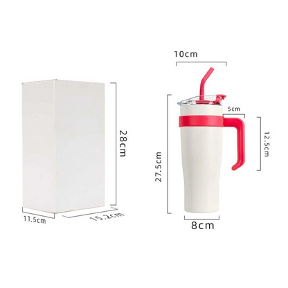 Insulated Coffee Tumblers With Handle And Straw (1200 ML)