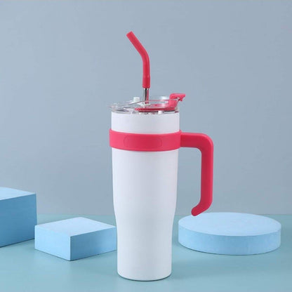 Insulated Coffee Tumblers With Handle And Straw (1200 ML)