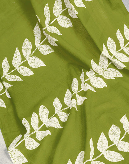 Ready To Wear Green Cotton Printed Saree