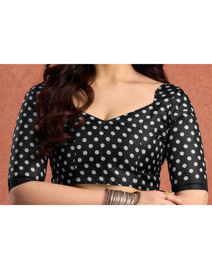 Black Vichitra Silk Printed Saree