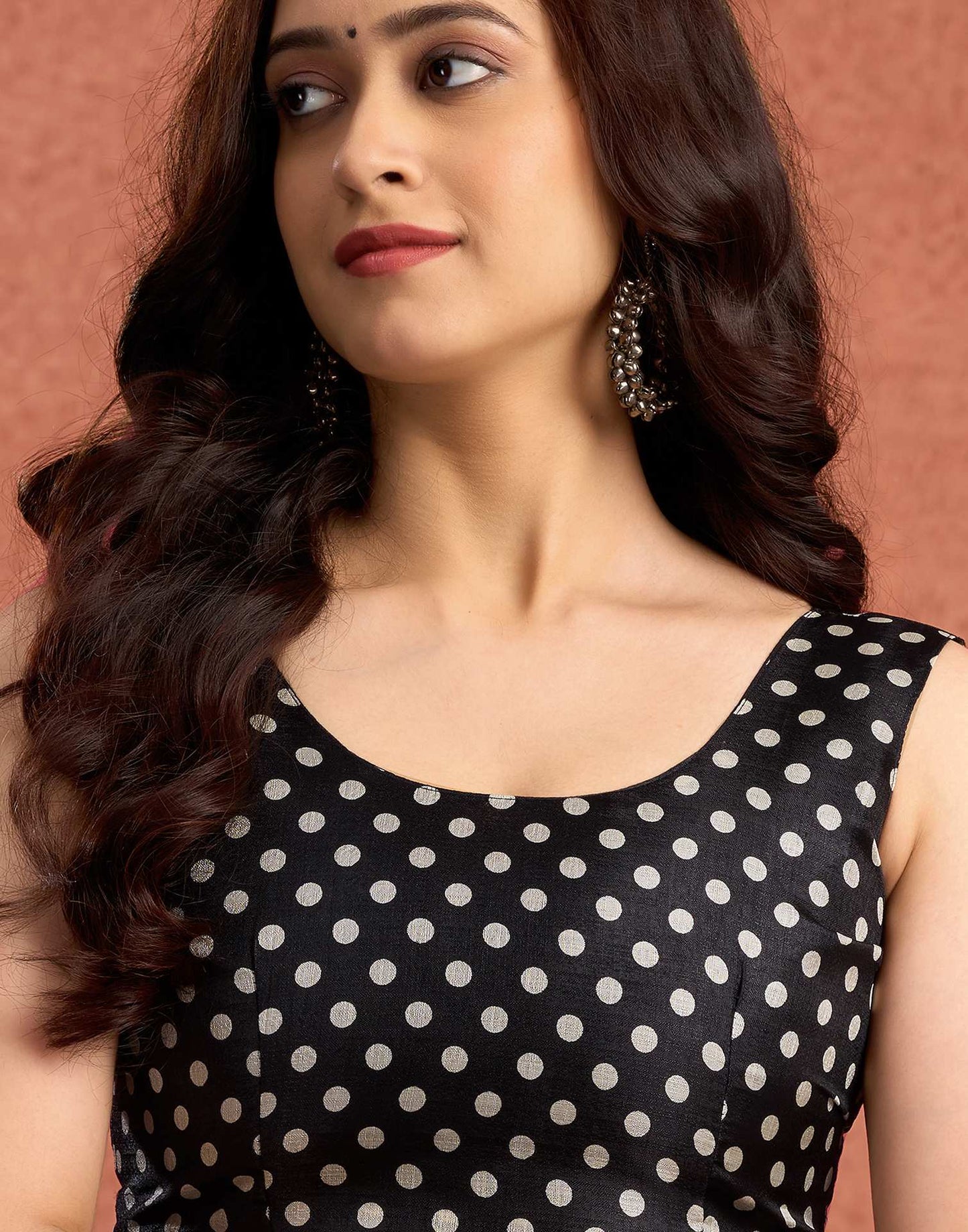 Black Vichitra Silk Printed Saree