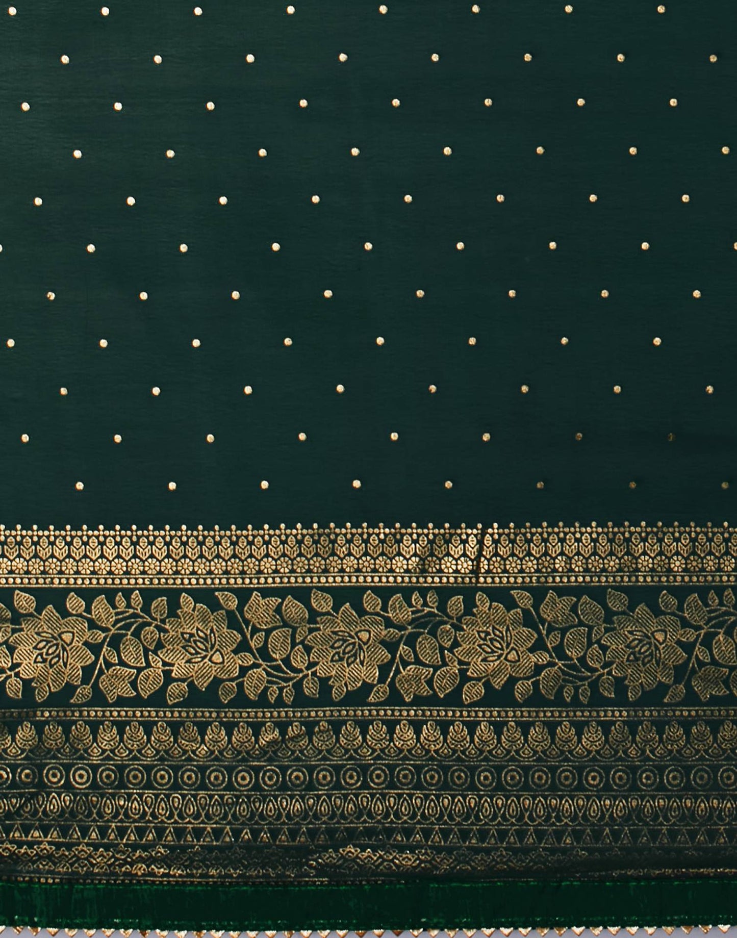 Dark Green Georgette Foil Printed Saree