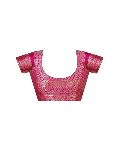 Mouni Roy Rani Pink Peacock Banarasi Saree