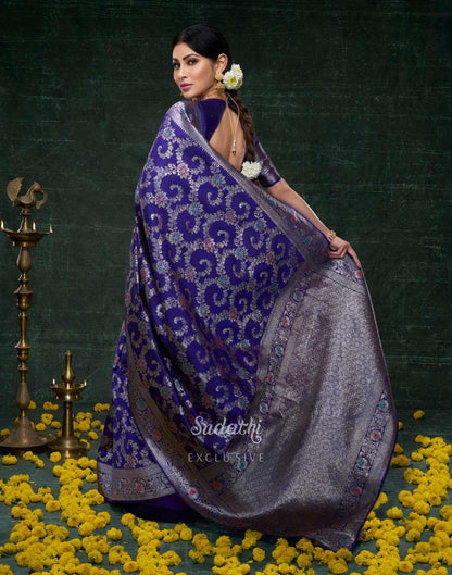 Mouni Roy Blue Kashish Banarasi Saree