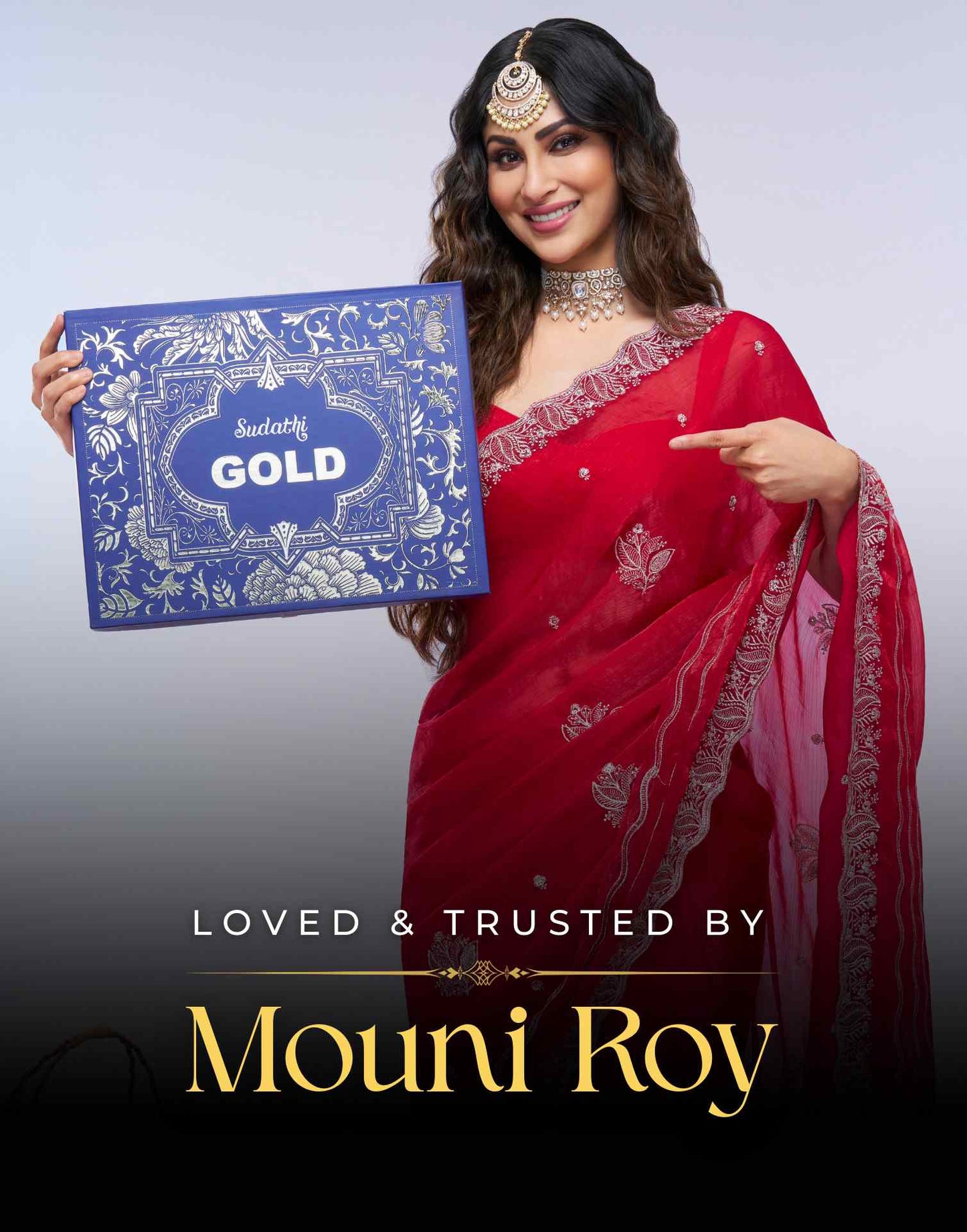 Navy Blue Chiffon Floral Printed Saree